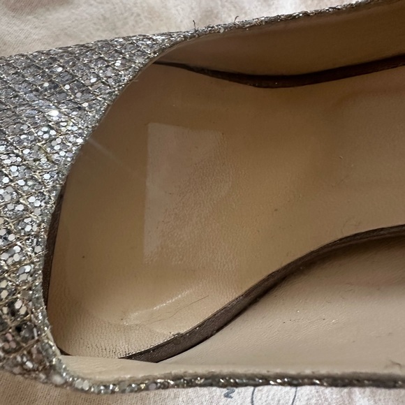 JIMMY CHOO GLITTER PEEP TOE PUMPS SZ 8.5 - Picture 12 of 16